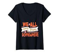 Womens Humanity Equality We All Come from Somewhere V-Neck T-Shirt