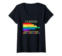 Womens Humans 100% Organic Come in Lots of Colors Equality Peace V-Neck T-Shirt