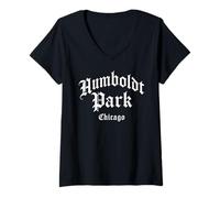 Womens Humboldt Park Chicago Pride West Side Windy City 312 773 V-Neck T-Shirt