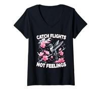 Womens Hummingbird Design For A Hummingbird Lover V-Neck T-Shirt