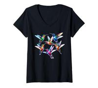 Womens Hummingbird Design For A Hummingbird Lover V-Neck T-Shirt