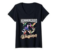 Womens Hummingbird Design For A Hummingbird Lover V-Neck T-Shirt