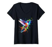 Womens Hummingbird Design For A Hummingbird Lover V-Neck T-Shirt