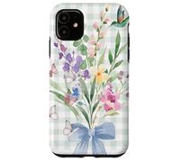 WOMEN'S HUMMINGBIRD FLORAL WATERCOLOR FLOWER GARDEN BOUQUET Case for iPhone 11
