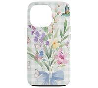WOMEN'S HUMMINGBIRD FLORAL WATERCOLOR FLOWER GARDEN BOUQUET Case for iPhone 13 Pro