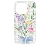 WOMEN'S HUMMINGBIRD FLORAL WATERCOLOR FLOWER GARDEN BOUQUET Case for iPhone 15 Pro