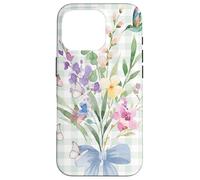 WOMEN'S HUMMINGBIRD FLORAL WATERCOLOR FLOWER GARDEN BOUQUET Case for iPhone 16 Pro