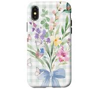 WOMEN'S HUMMINGBIRD FLORAL WATERCOLOR FLOWER GARDEN BOUQUET Case for iPhone X/XS