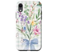 WOMEN'S HUMMINGBIRD FLORAL WATERCOLOR FLOWER GARDEN BOUQUET Case for iPhone XR