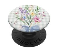 WOMEN'S HUMMINGBIRD FLORAL WATERCOLOR FLOWER GARDEN BOUQUET PopSockets Adhesive PopGrip
