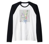 WOMEN'S HUMMINGBIRD FLORAL WATERCOLOR FLOWER GARDEN BOUQUET Raglan Baseball Tee