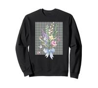 WOMEN'S HUMMINGBIRD FLORAL WATERCOLOR FLOWER GARDEN BOUQUET Sweatshirt