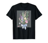WOMEN'S HUMMINGBIRD FLORAL WATERCOLOR FLOWER GARDEN BOUQUET T-Shirt