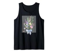 WOMEN'S HUMMINGBIRD FLORAL WATERCOLOR FLOWER GARDEN BOUQUET Tank Top
