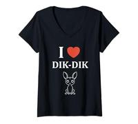 Womens Humor Dik-Diks Animals Funny Simple i Love Dik-Dik V-Neck T-Shirt