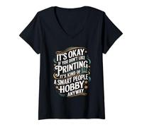 Womens Humorous 3D Printing Sayings CNC Machine Operators V-Neck T-Shirt