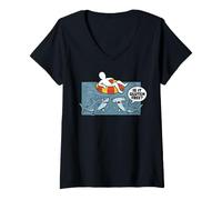 Women's Humorous Gluten Free Shark Ocean Waters Design V-Neck T-Shirt