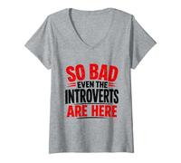 Women's Humorous Introvert Protest Design V-Neck T-Shirt
