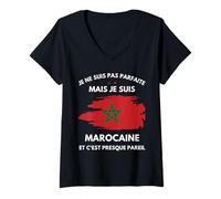 Womens humour Maroc je ne suis pas parfaite mais je suis Marocaine V-Neck T-Shirt
