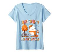Womens Humpty Dumpty Had A Great Fall Funny Autumn Joke Thankgving V-Neck T-Shirt