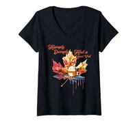 Womens Humpty Dumpty Had A Great Fall Halloween Autumn Thanksgiving V-Neck T-Shirt