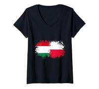 Womens Hungary & Poland Together, Half Polish, Half Hungarian V-Neck T-Shirt