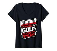 Women's Hunting Because Golf is for Mama's Boys Funny Hunter Humor V-Neck T-Shirt