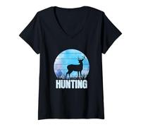 Women's Hunting Deer and Stag are Wildlife Hunters V-Neck T-Shirt