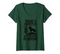 Womens Hunting T-Shirt Gift - Funny Hunter Today's Forecast V-Neck T-Shirt