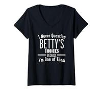 Womens Husband and Betty I Never Question Choices Together V-Neck T-Shirt