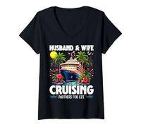 Womens Husband & Wife Cruising Partners for Life V-Neck T-Shirt