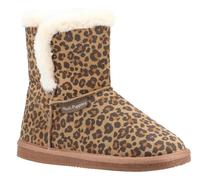 Womens Hush Puppies Ashleigh Suede Faux Fur Pull On Slipper Boot Sizes 3 to 8