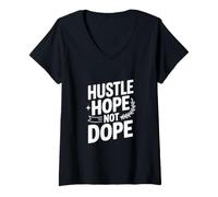 Women's Hustle Hope Not Dope V-Neck T-Shirt