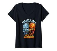 Womens HVAC Tech Nobody Cares Until It’s 100 Degrees AC Installer V-Neck T-Shirt