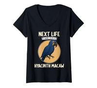 Womens Hyacinth Macaws Next Life i Want to be a Hyacinth Macaw V-Neck T-Shirt