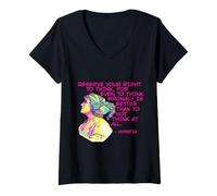 Womens Hypatia - Reserve Your Right to Think V-Neck T-Shirt