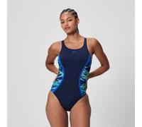 Speedo Womens Hyperboom Splice Muscleback Swimsuit Swimming Costume Peacoat/Deep Sapphire Size Size 38" Approx UK 14
