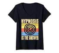 Womens Hypnosis Holds The Key Retro Spiral Humor V-Neck T-Shirt