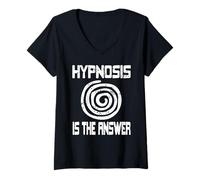 Womens Hypnosis is The Answer Spiral Mind Therapy Message V-Neck T-Shirt