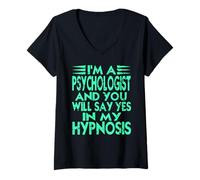 Womens Hypnosis Psychology Humor Say Yes to The Therapist V-Neck T-Shirt