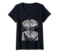 Womens Hypnotic Squirrels Weird Eyes Horror Weirdcore Odd Halloween V-Neck T-Shirt