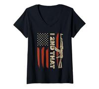 Womens I 2nd That Second Amendment Patriotic American Flag Gift V-Neck T-Shirt