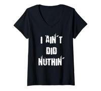 Womens I Ain't Did Nuthin' Genius Grammar V-Neck T-Shirt