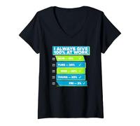 Women's I Always give 100% at Work as a Very Funny Remote Worker V-Neck T-Shirt