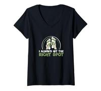 Womens I Always Hit The Right Spot Funny Reflexology Reflexologists V-Neck T-Shirt