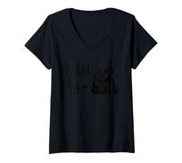 Women's I Am 44 Plus 1 Middle Finger Bones Skeleton 45. Birthday V-Neck T-Shirt