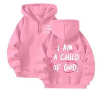 Women's I Am A Child of God Cute Hoodies Loose Fit Sporty with Hood Pullover Sweatshirts Graphic 2025 Zipper Casual Jesus Christian Tops Goth Hooded Workou Lightweight Y2K Funny Fall Pink
