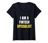 Womens I AM A FINTECH Specialist for People Working in FinOps V-Neck T-Shirt