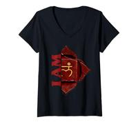 Women's I AM Affirmation, Root Chakra Healing and Opening V-Neck T-Shirt