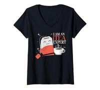 Women's I am an ITea Expert Tea Lover Information Technology V-Neck T-Shirt
